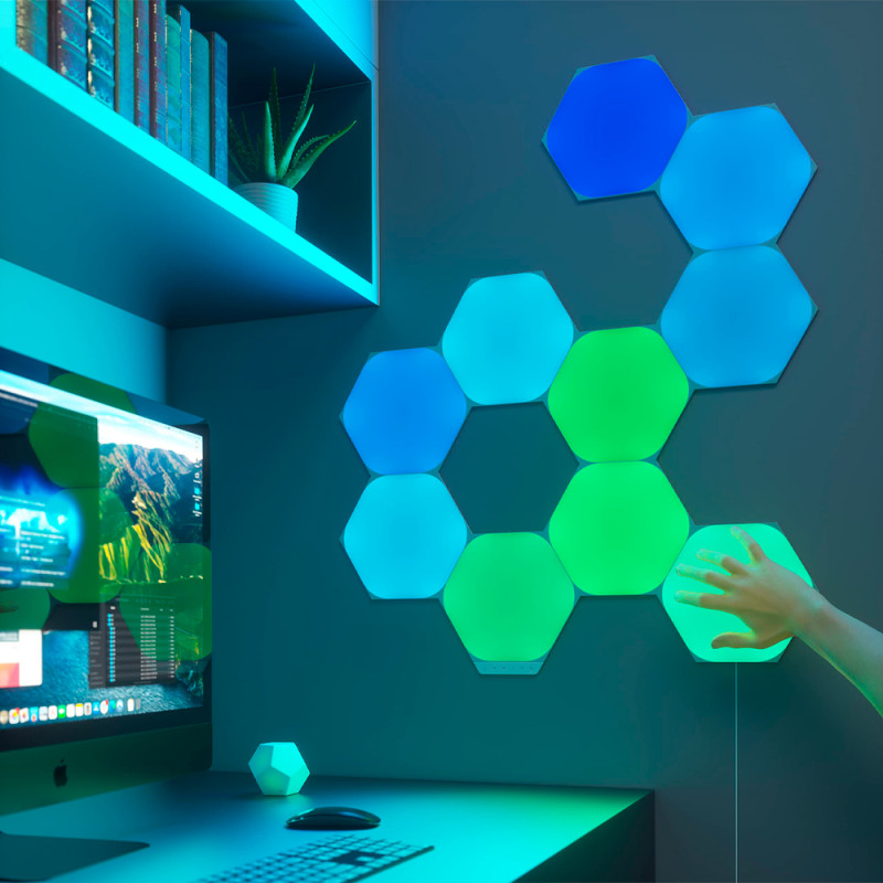 Nanoleaf NL42-7017HX-7PK Formas de Hexágono SMK Branco - 7 Peças - Imagem 2