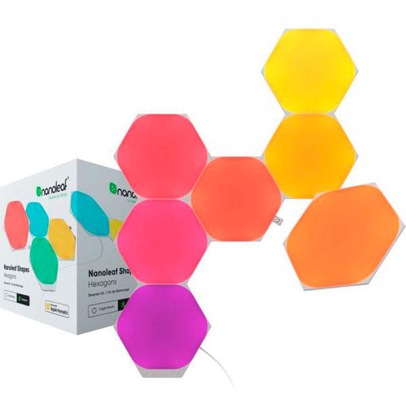 Nanoleaf NL42-7017HX-7PK Formas de Hexágono SMK Branco - 7 Peças